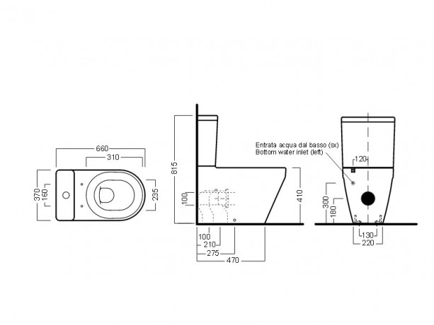 Унитаз HATRIA DAYTIME EVO YXV601 напольный моноблок под бачок слив универсальный цвет белый