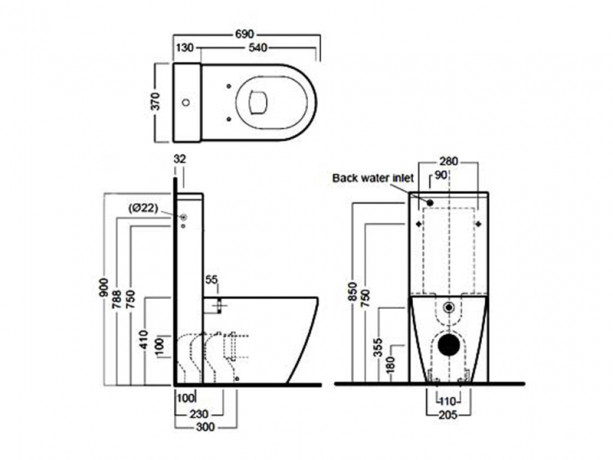 Бачок HATRIA MONOLITH Y0MK01 напольный монолит цвет белый