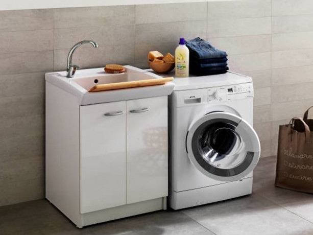 Раковина HATRIA SPECIALS YXMA01 на тумбу хозяйственная без отверстия с переливом цвет белый