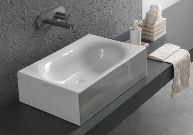 Раковина HATRIA VALLEY Y1GD01 накладная без отверстия без перелива цвет белый