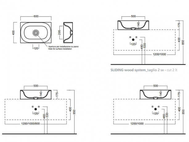 Раковина HATRIA VALLEY Y1GD01 накладная без отверстия без перелива цвет белый