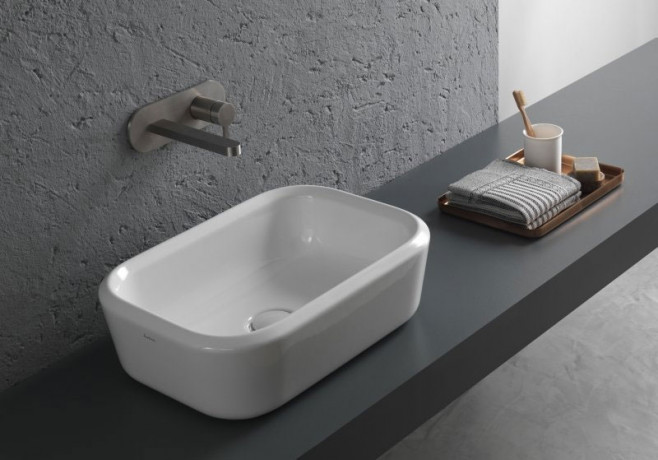 Раковина HATRIA PENCIL Y1GF01 накладная без отверстия без перелива цвет белый