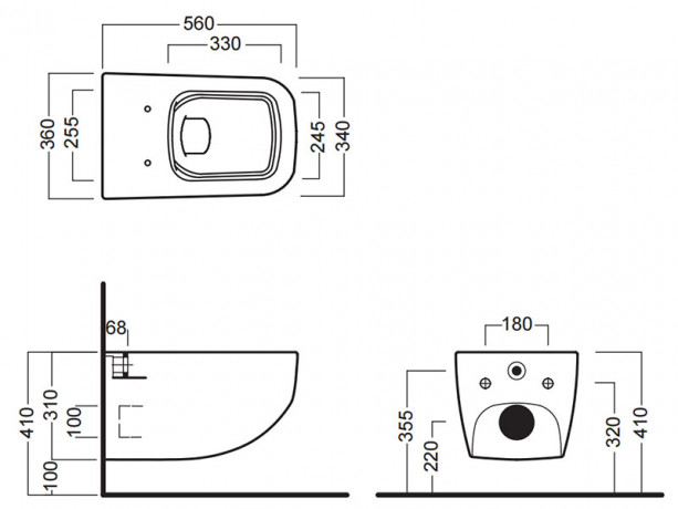 Унитаз HATRIA NEXT A0Y1F125 подвесной безободковый цвет белый матовый