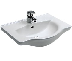 Раковина HATRIA SOPHIE Y0HG01 подвесная или на тумбу с одним отверстием с переливом цвет белый