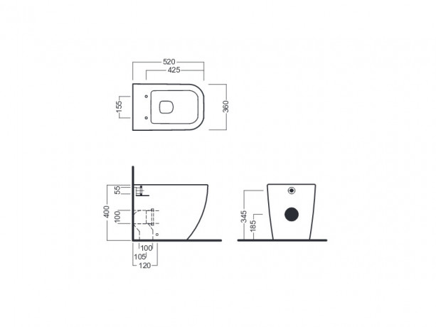 Унитаз HATRIA BIANCA Y1VA01 напольный слив универсальный цвет белый