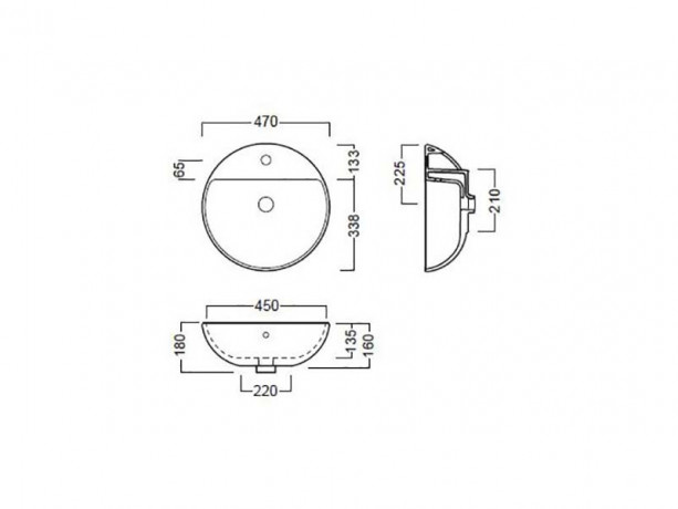 Раковина HATRIA HAPPY HOUR YXSJ01 накладная с одним отверстием цвет белый