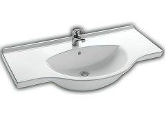 Раковина HATRIA SOPHIE YU9001 подвесная или на тумбу с одним отверстием с переливом цвет белый