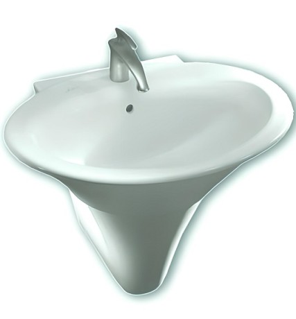 Раковина HATRIA SCULTURE YR3701 подвесная или накладная с одним отверстием с переливом цвет белый