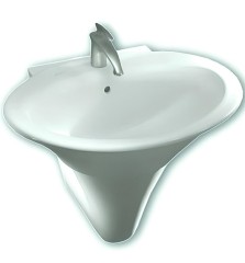 Раковина HATRIA SCULTURE YR3701 подвесная или накладная с одним отверстием с переливом цвет белый