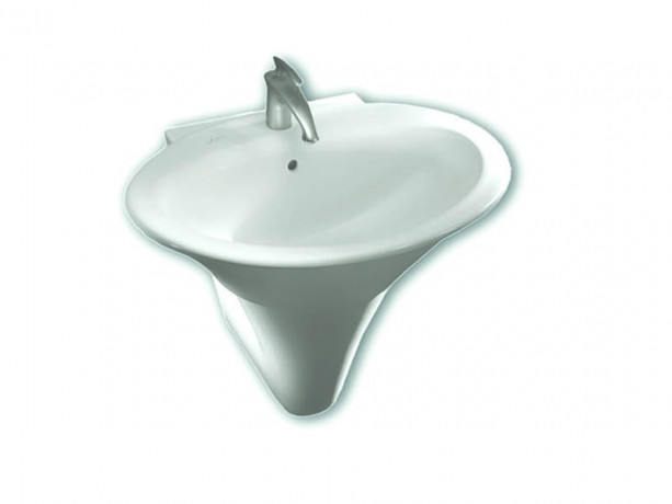 Раковина HATRIA SCULTURE Y0LZ01 подвесная или накладная с одним отверстием с переливом цвет белый