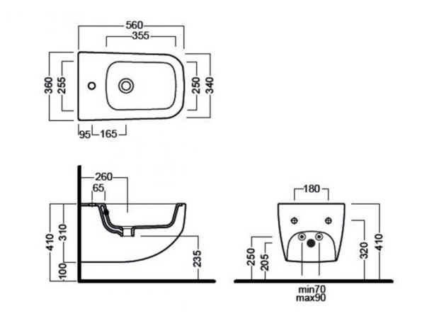 Биде HATRIA NEXT A0Y1F225 подвесное цвет белый матовый