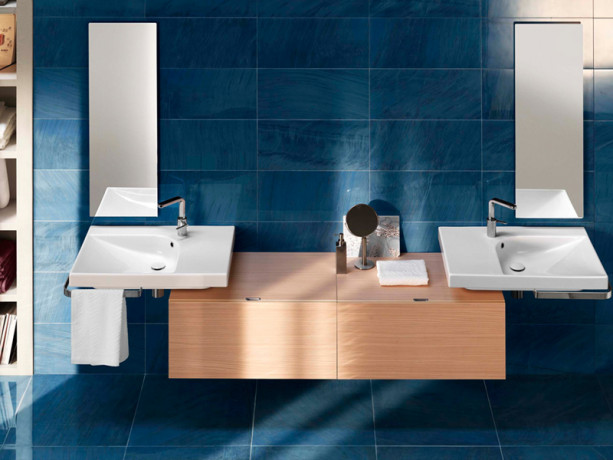 Раковина HATRIA GRANDANGOLO Y0XK01 подвесная или на тумбу без отверстия с переливом цвет белый