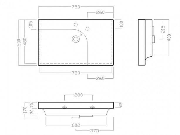 Раковина HATRIA GRANDANGOLO Y0XK01 подвесная или на тумбу без отверстия с переливом цвет белый