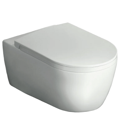 Комплект унитаз HATRIA Fusion Y1CC01 Y9AQ01 подвесной комплект с cиденьем с крышкой с плавным опусканием безободковый цвет белый