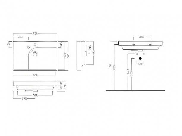 Раковина HATRIA GRANDANGOLO Y0YD01 подвесная или на тумбу без отверстия с переливом цвет белый