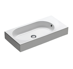 Раковина HATRIA AREA Y0W901 подвесная или на тумбу без отверстий с переливом цвет белый
