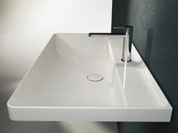 Раковина HATRIA CANALGRANDE Y1EK01 подвесная с одним отверстием с переливом цвет белый